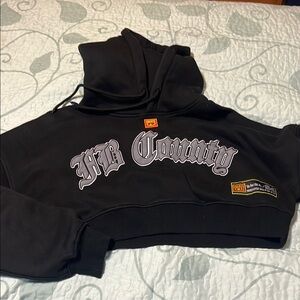 FB County Black Cropped Hoodie